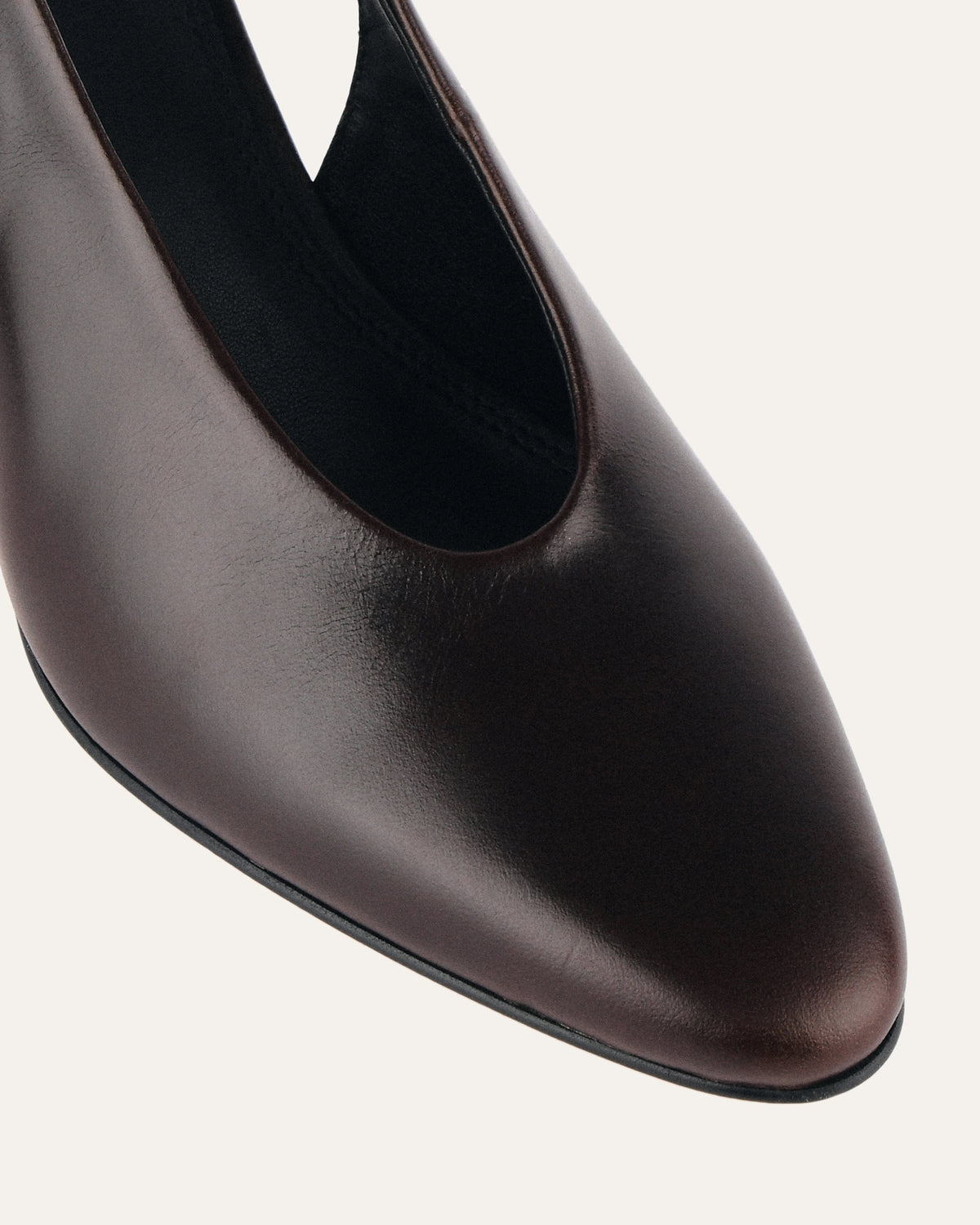 JUSTINE MID HEEL ESPRESSO LEATHER