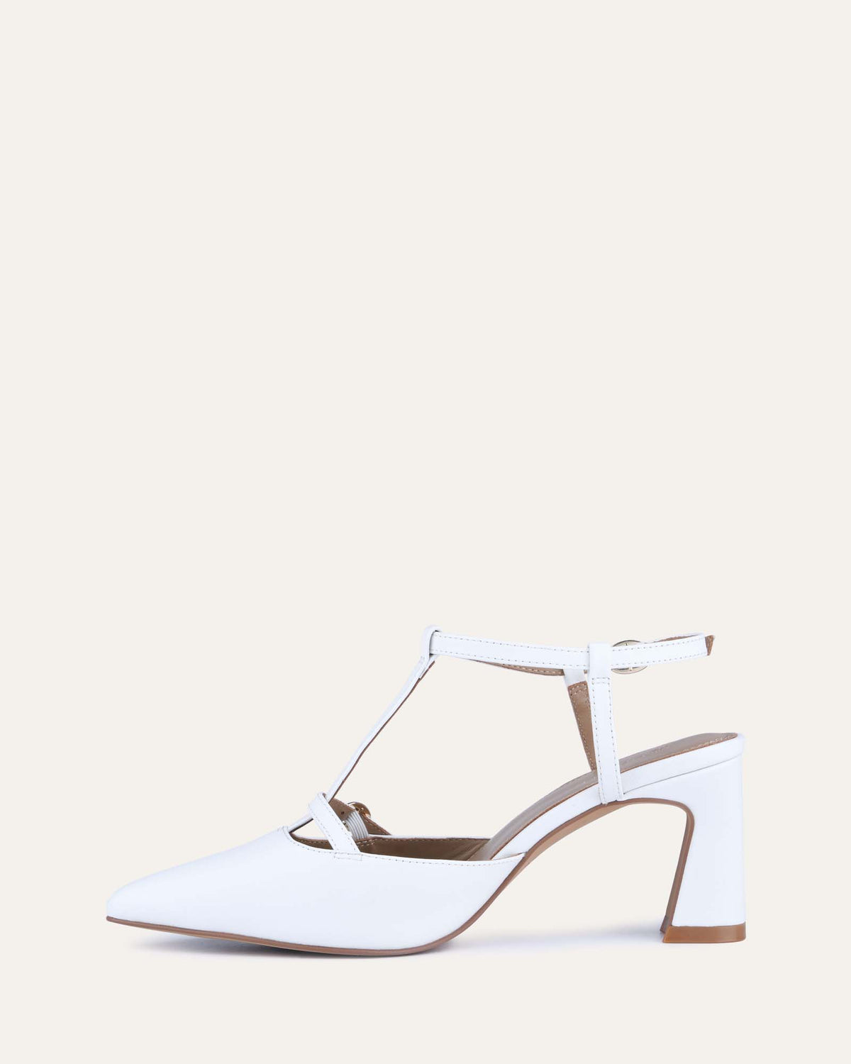 KEMBLA MID HEELS WHITE LEATHER