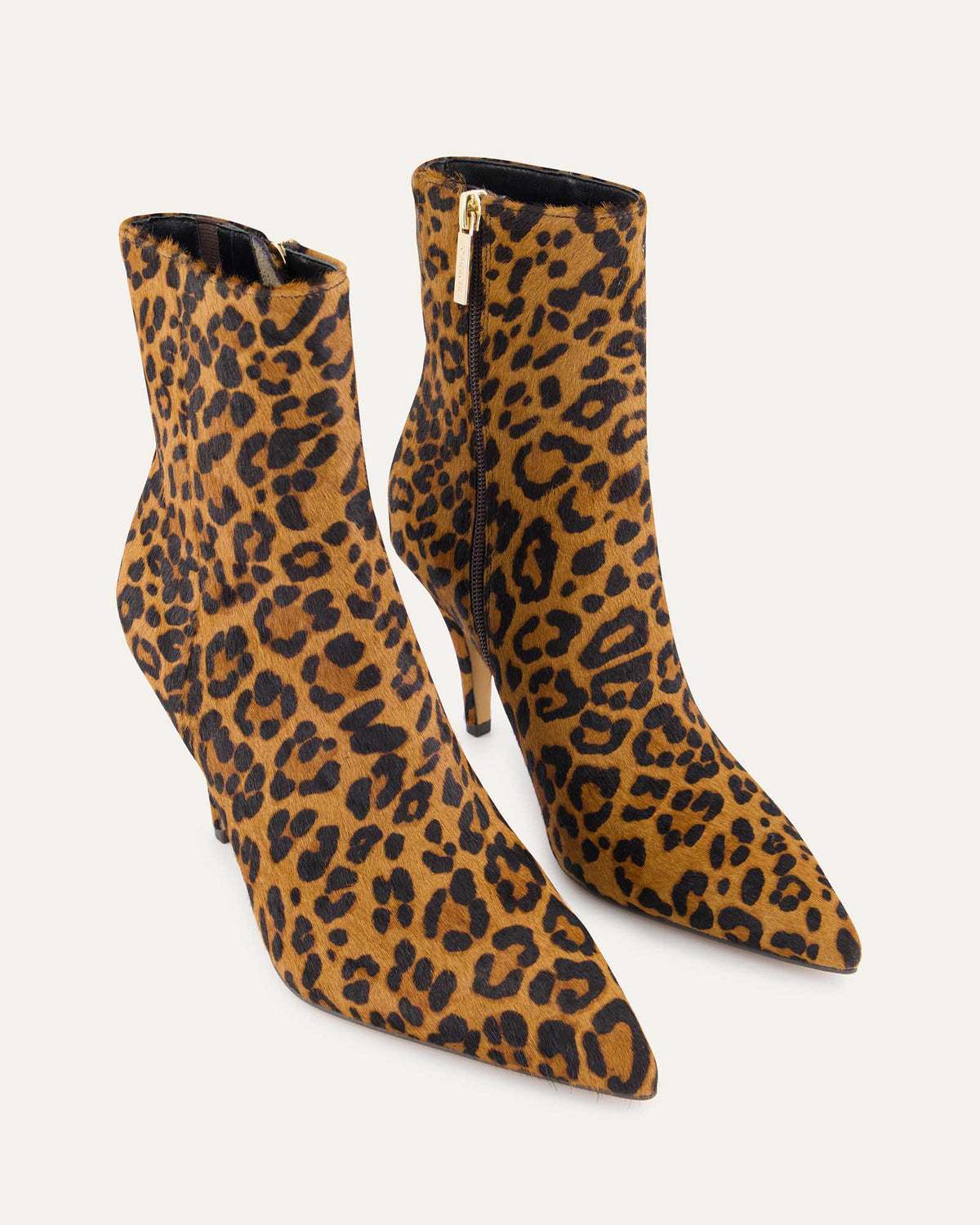 LOTTIE HIGH ANKLE BOOTS LEOPARD PRINT LEATHER