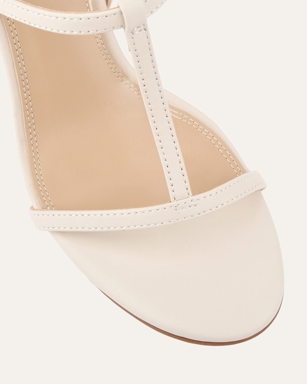 LACEY HIGH HEEL SANDALS OFF WHITE LEATHER