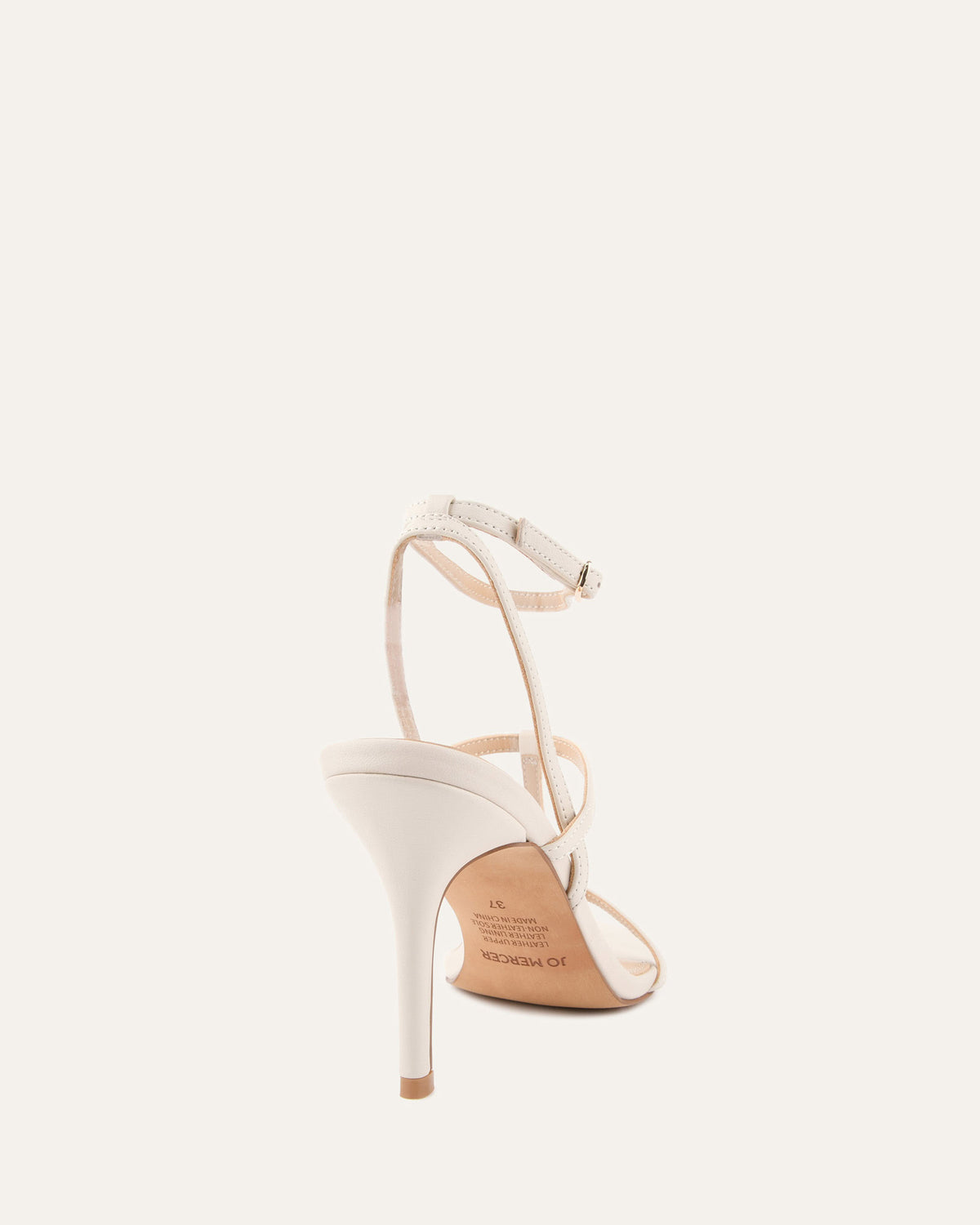 LACEY HIGH HEEL SANDALS OFF WHITE LEATHER