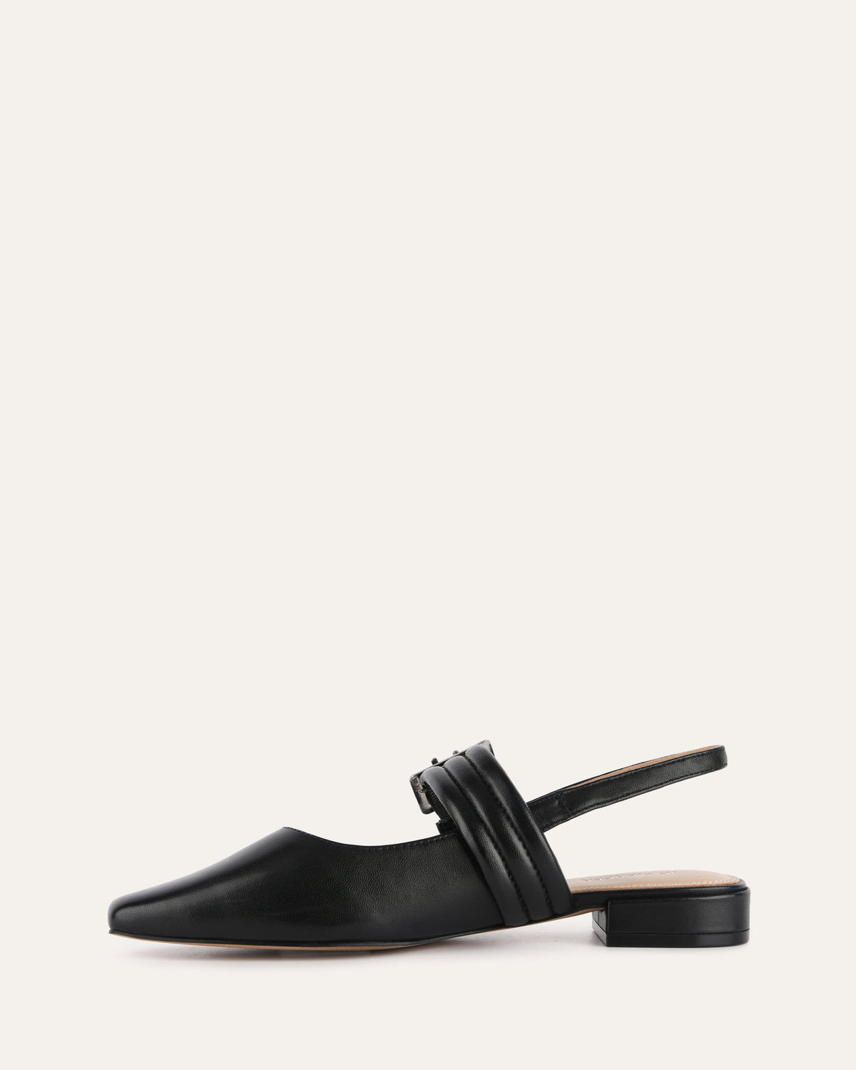 LONDON CASUAL FLATS BLACK LEATHER