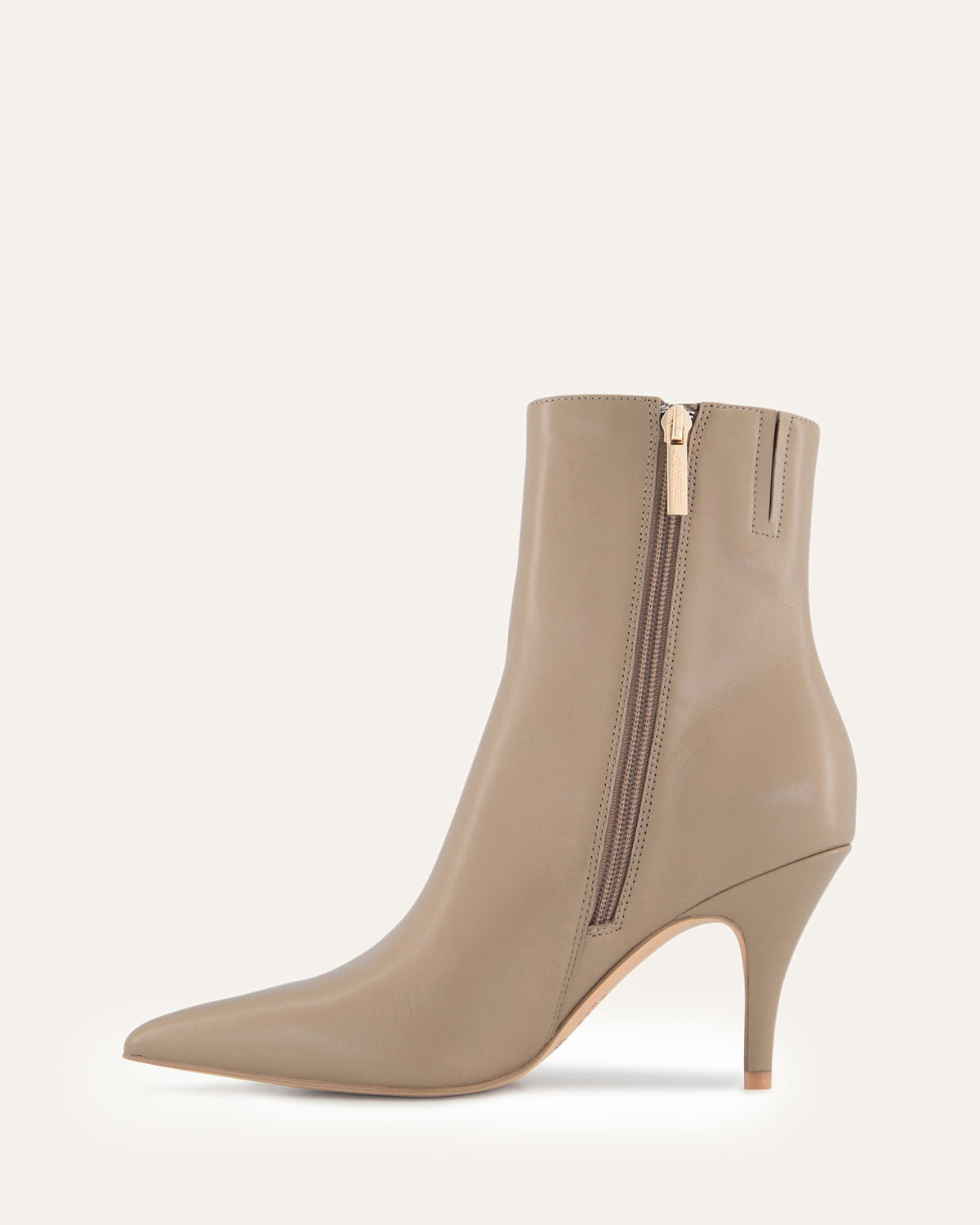 LOTTIE HIGH ANKLE BOOTS TAUPE LEATHER