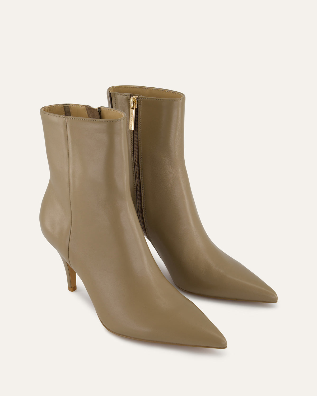 LOTTIE HIGH ANKLE BOOTS TAUPE LEATHER