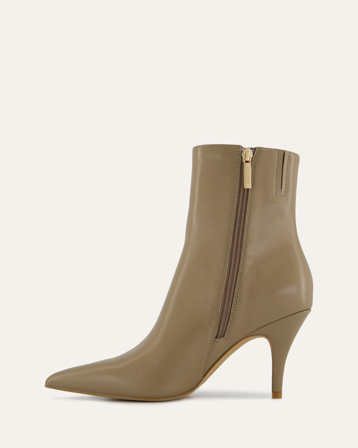 LOTTIE HIGH ANKLE BOOTS TAUPE LEATHER