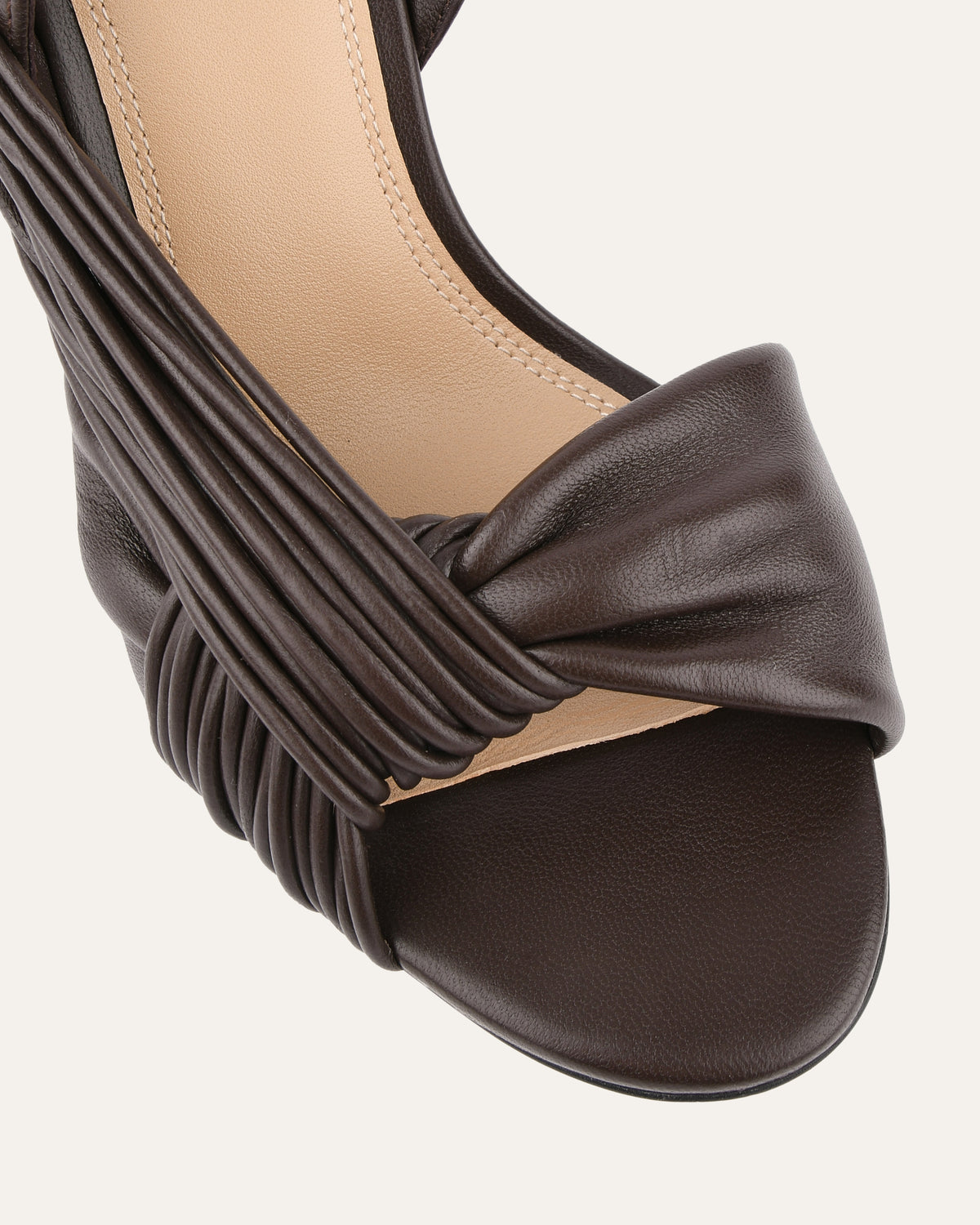 LUCKY HIGH HEEL SANDALS CACAO LEATHER