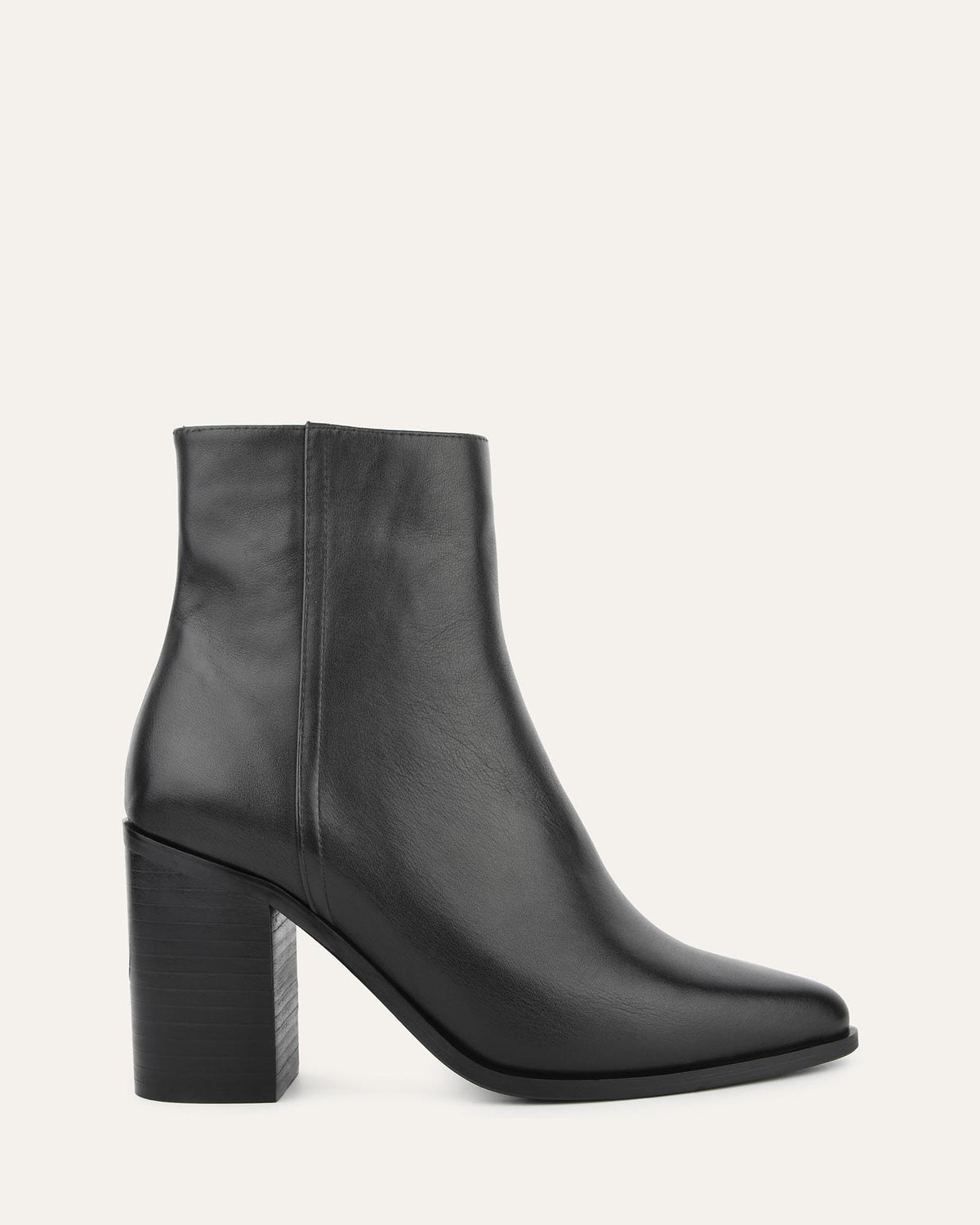 LUNA HIGH ANKLE BOOTS BLACK LEATHER