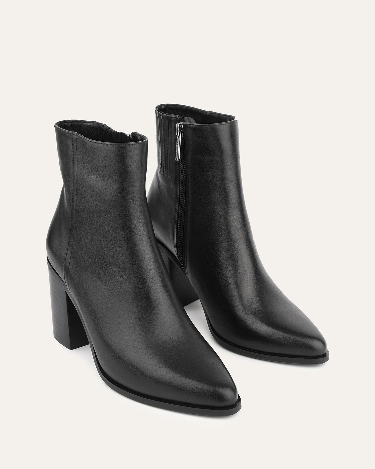 LUNA HIGH ANKLE BOOTS BLACK LEATHER