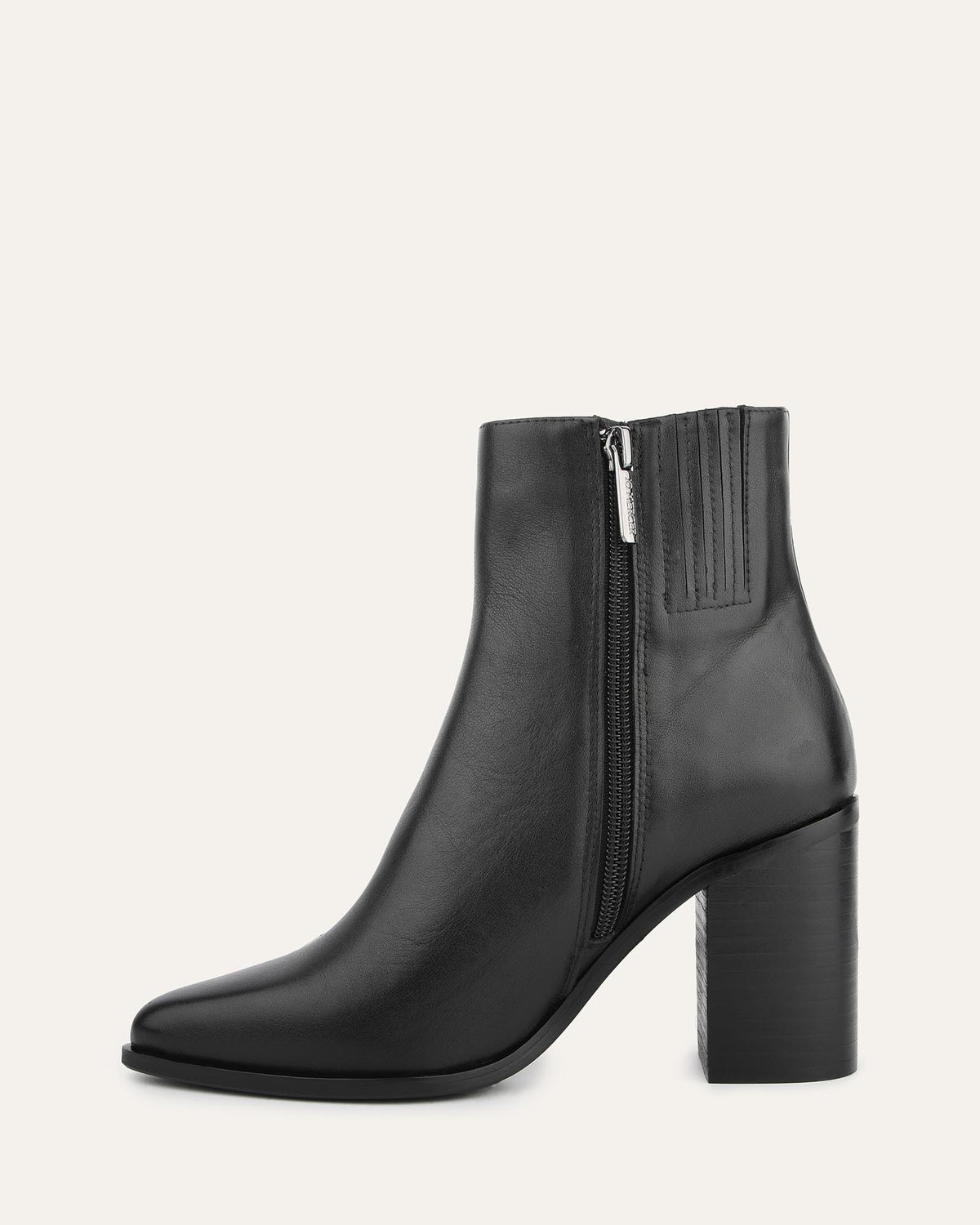 LUNA HIGH ANKLE BOOTS BLACK LEATHER