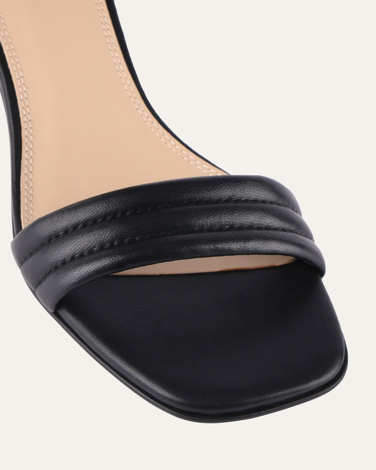 LYRIC MID HEEL SANDALS BLACK LEATHER