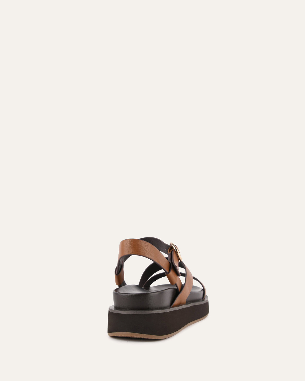 MARAIS FLAT SANDALS DARK TAN LEATHER