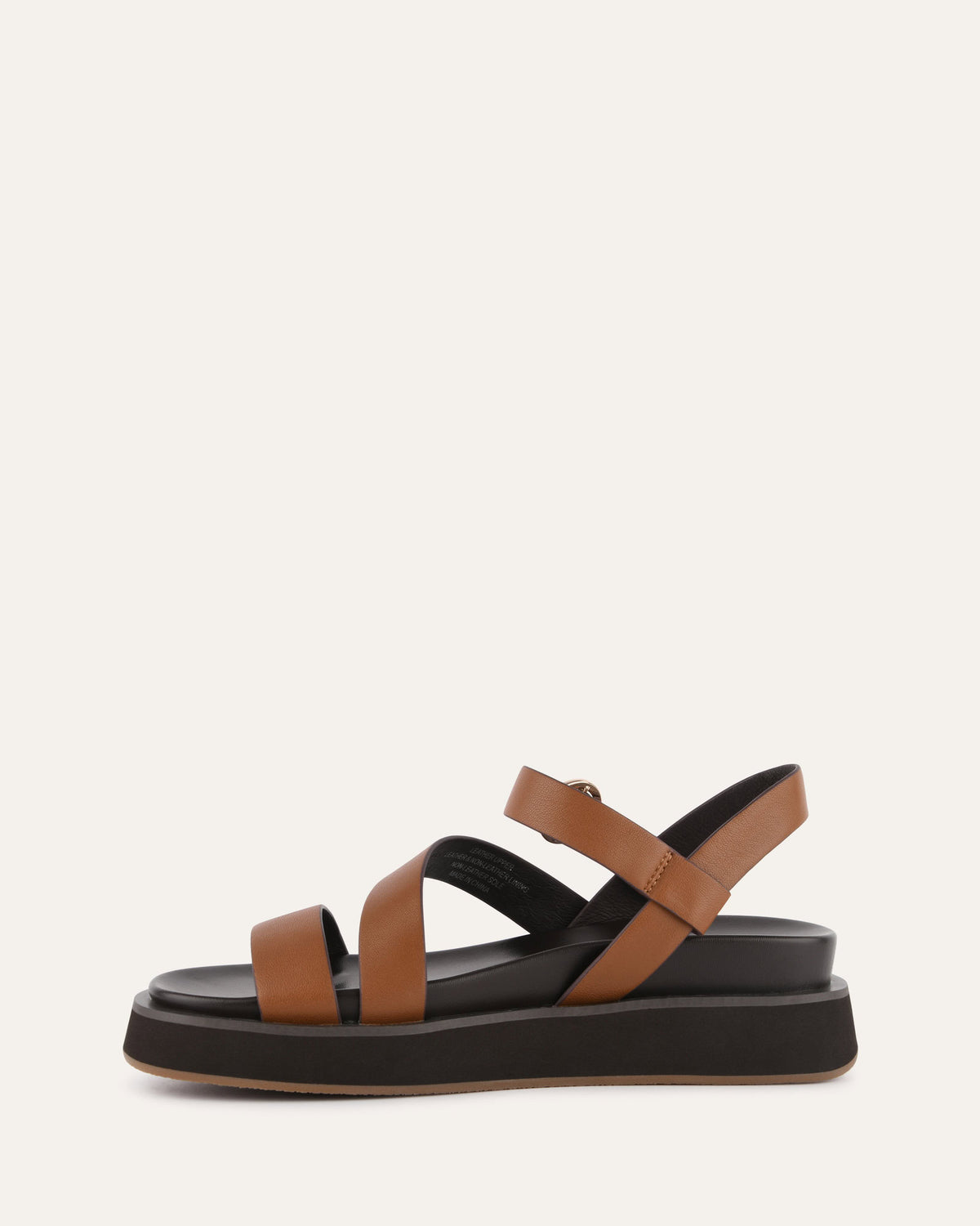 MARAIS FLAT SANDALS DARK TAN LEATHER