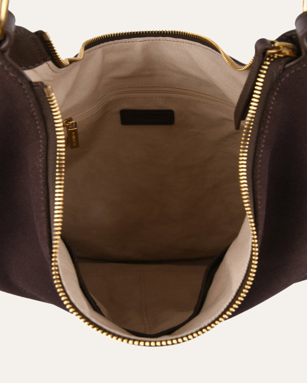 MARGO SHOULDER BAG BITTER CHOC SUEDE