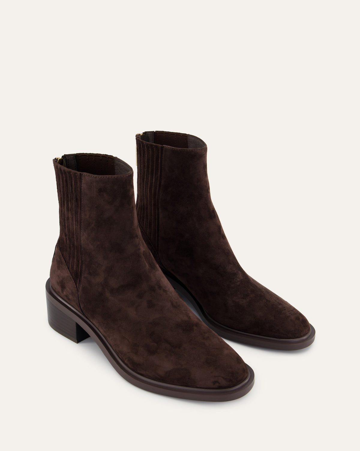 MASON FLAT ANKLE BOOTS BITTER CHOC SUEDE