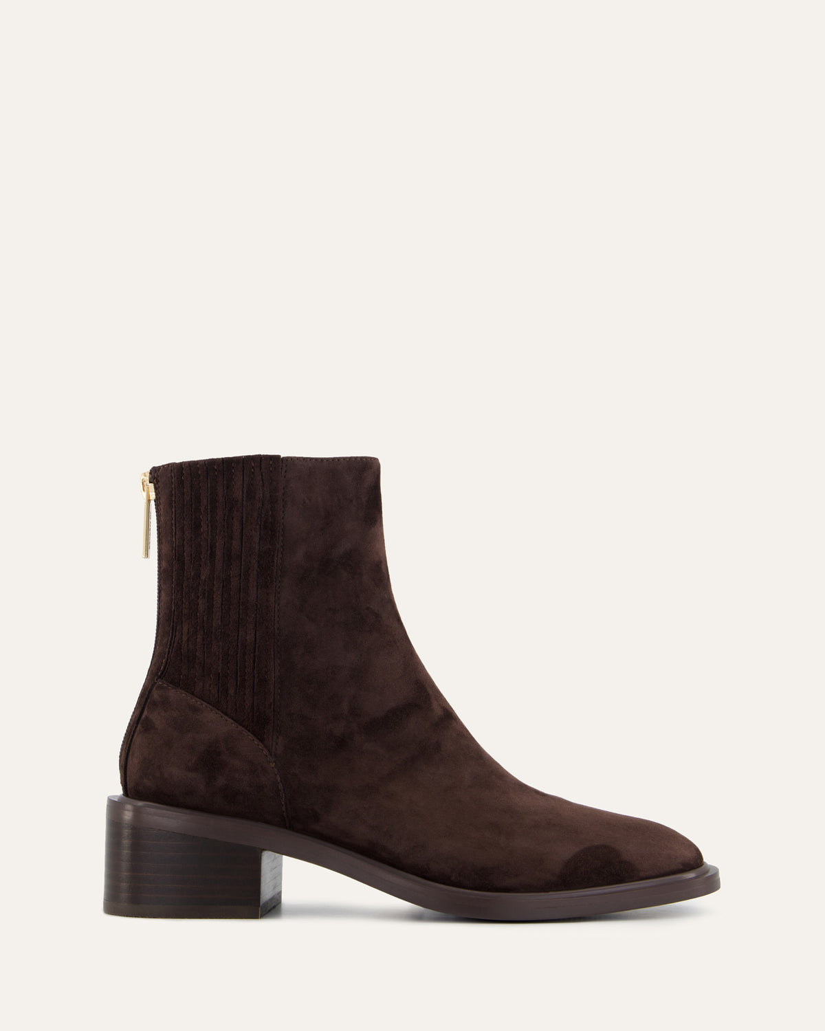 MASON FLAT ANKLE BOOTS BITTER CHOC SUEDE