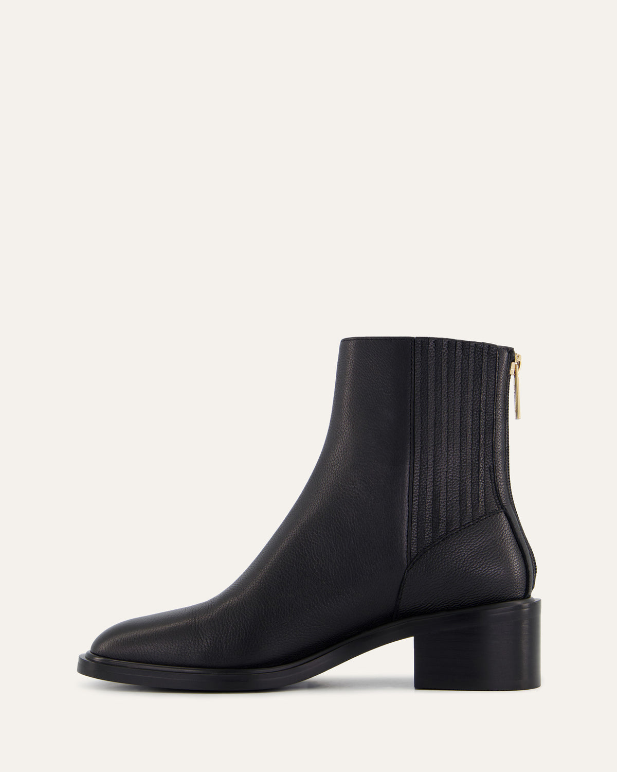 MASON FLAT ANKLE BOOTS BLACK LEATHER