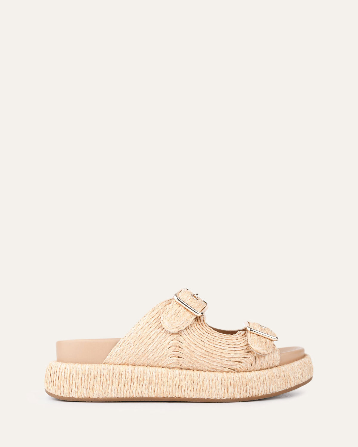 MISSY FLAT SANDALS NATURAL RAFFIA