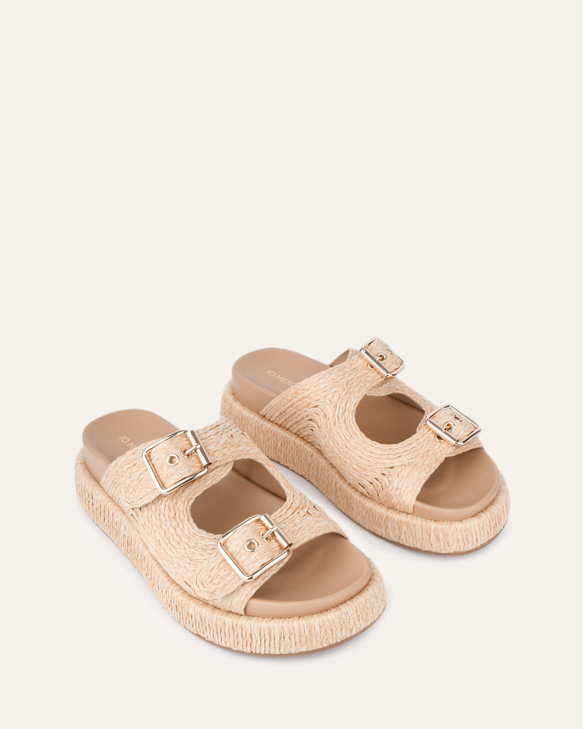 MISSY FLAT SANDALS NATURAL RAFFIA