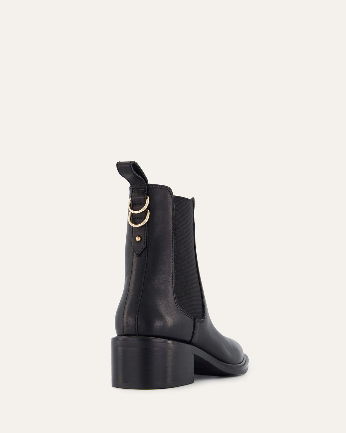 MONA FLAT ANKLE BOOTS BLACK LEATHER