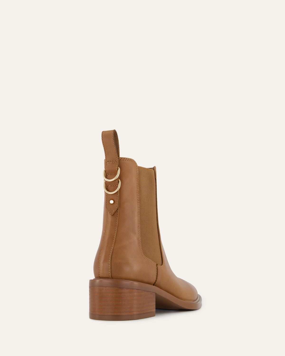 MONA FLAT ANKLE BOOTS TRUE TAN LEATHER