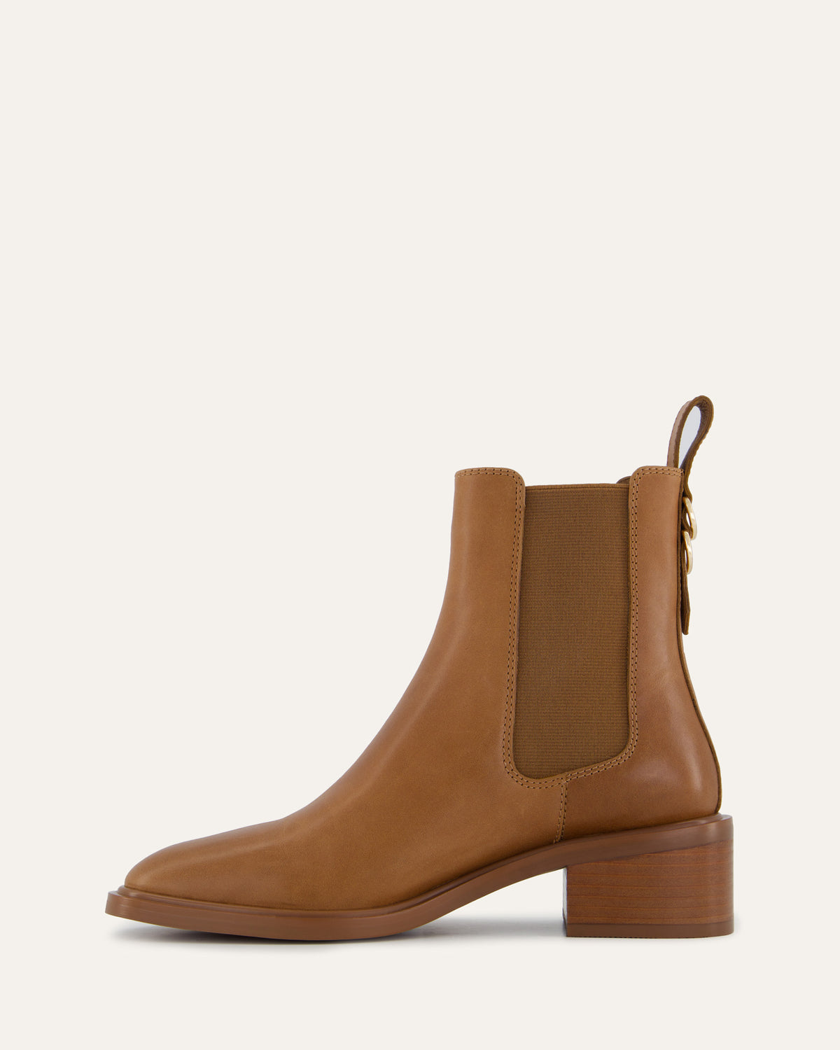 MONA FLAT ANKLE BOOTS TRUE TAN LEATHER