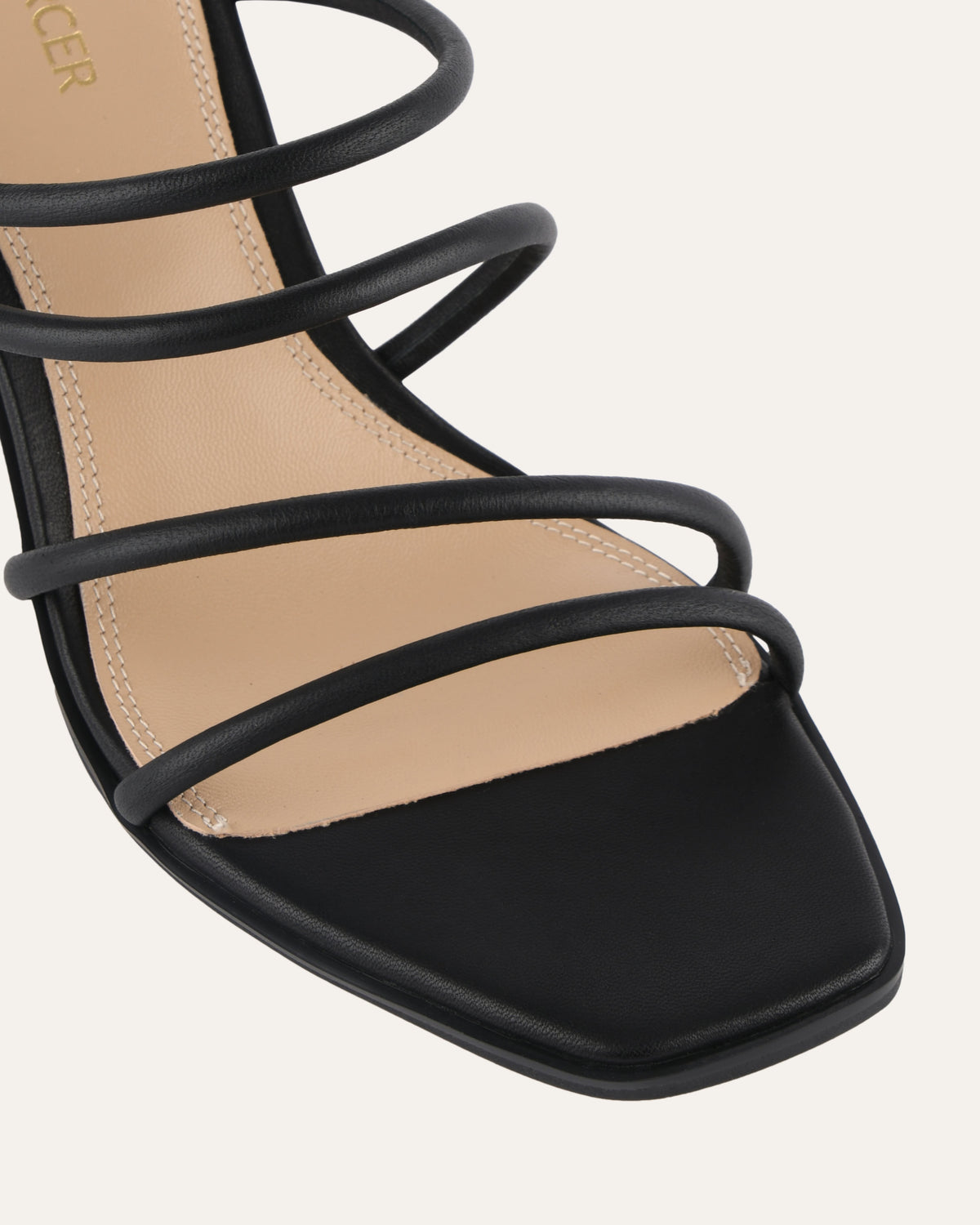 NAOMI MID HEEL SANDALS BLACK LEATHER