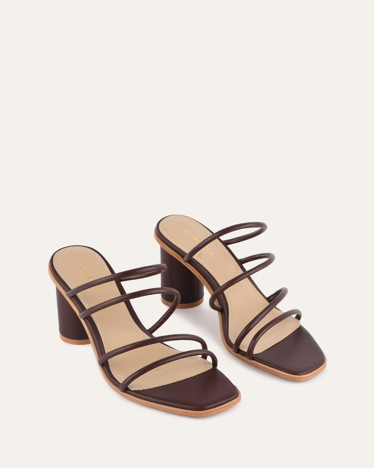 NAOMI MID HEEL SANDALS CHOCOLATE LEATHER