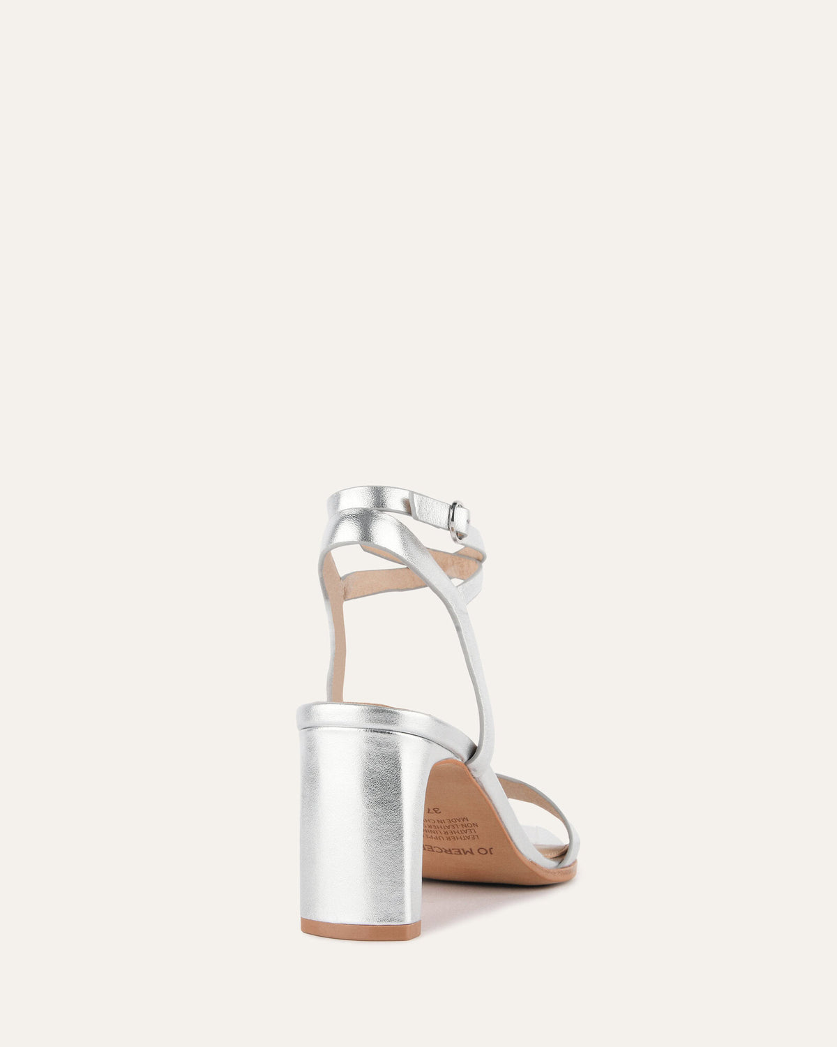 NATSU MID HEEL SANDALS SOFT SILVER LEATHER