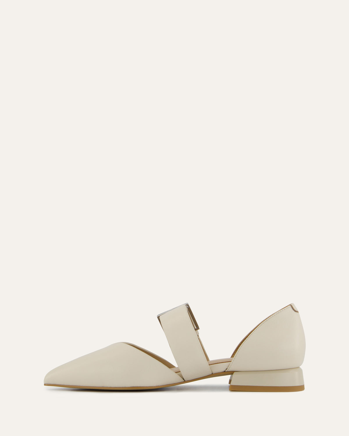 NEELA DRESS FLATS OFF WHITE LEATHER