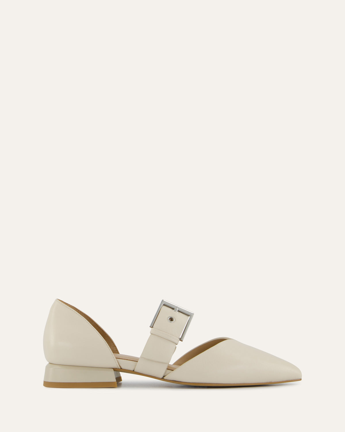 NEELA DRESS FLATS OFF WHITE LEATHER