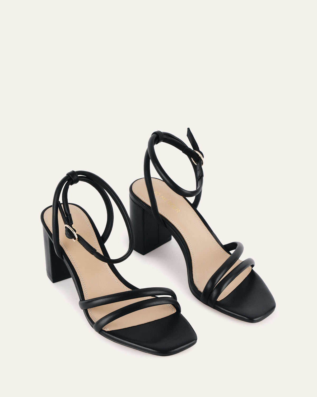 NINO HIGH HEEL SANDALS BLACK LEATHER