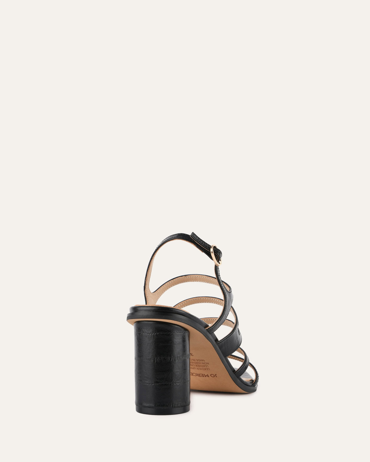 NOBU HIGH HEEL SANDALS BLACK SHINY LIZARD