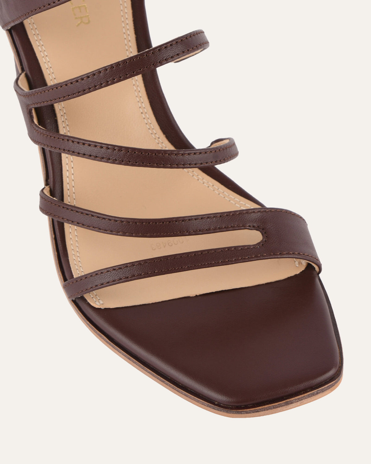 NOBU HIGH HEEL SANDALS COCOA BROWN LEATHER