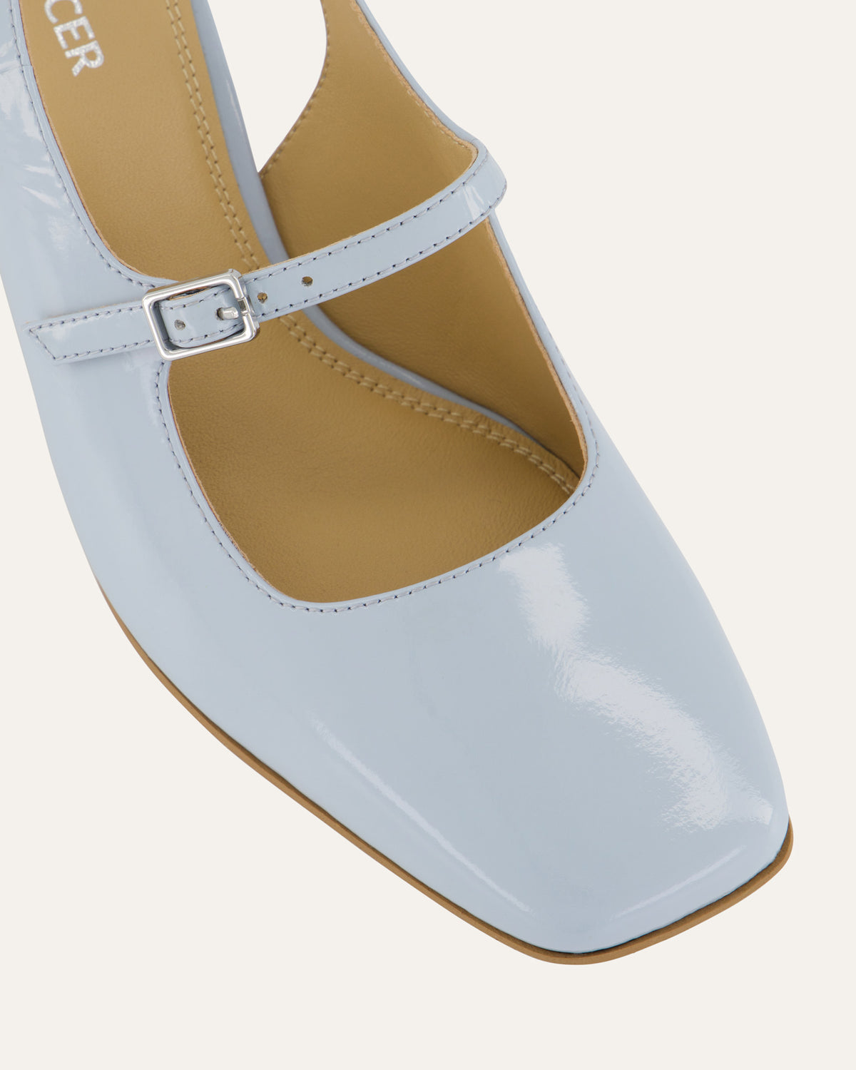 PEGGY LOW HEELS MIST BLUE PATENT