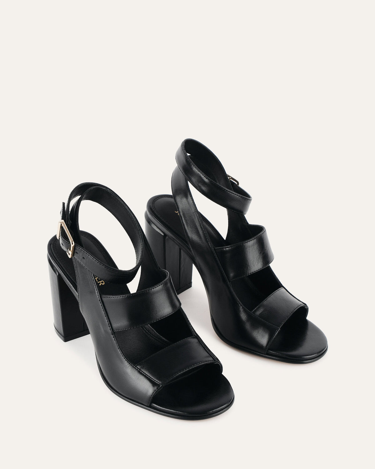 PENNY HIGH SANDALS BLACK LEATHER