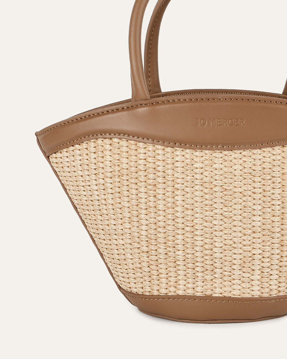 PEQUE MINI TOTE BAG CARAMEL RAFFIA