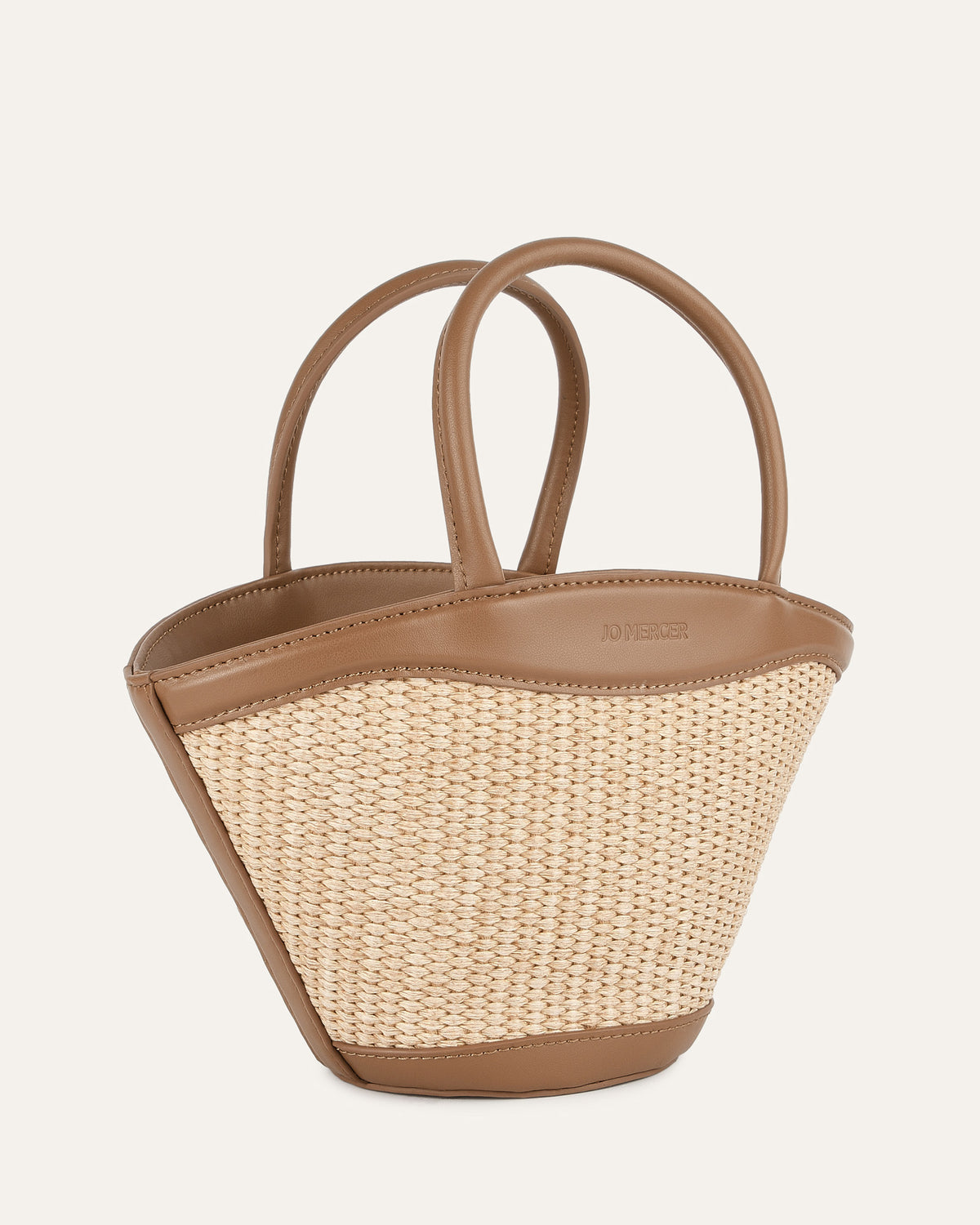 PEQUE MINI TOTE BAG CARAMEL RAFFIA