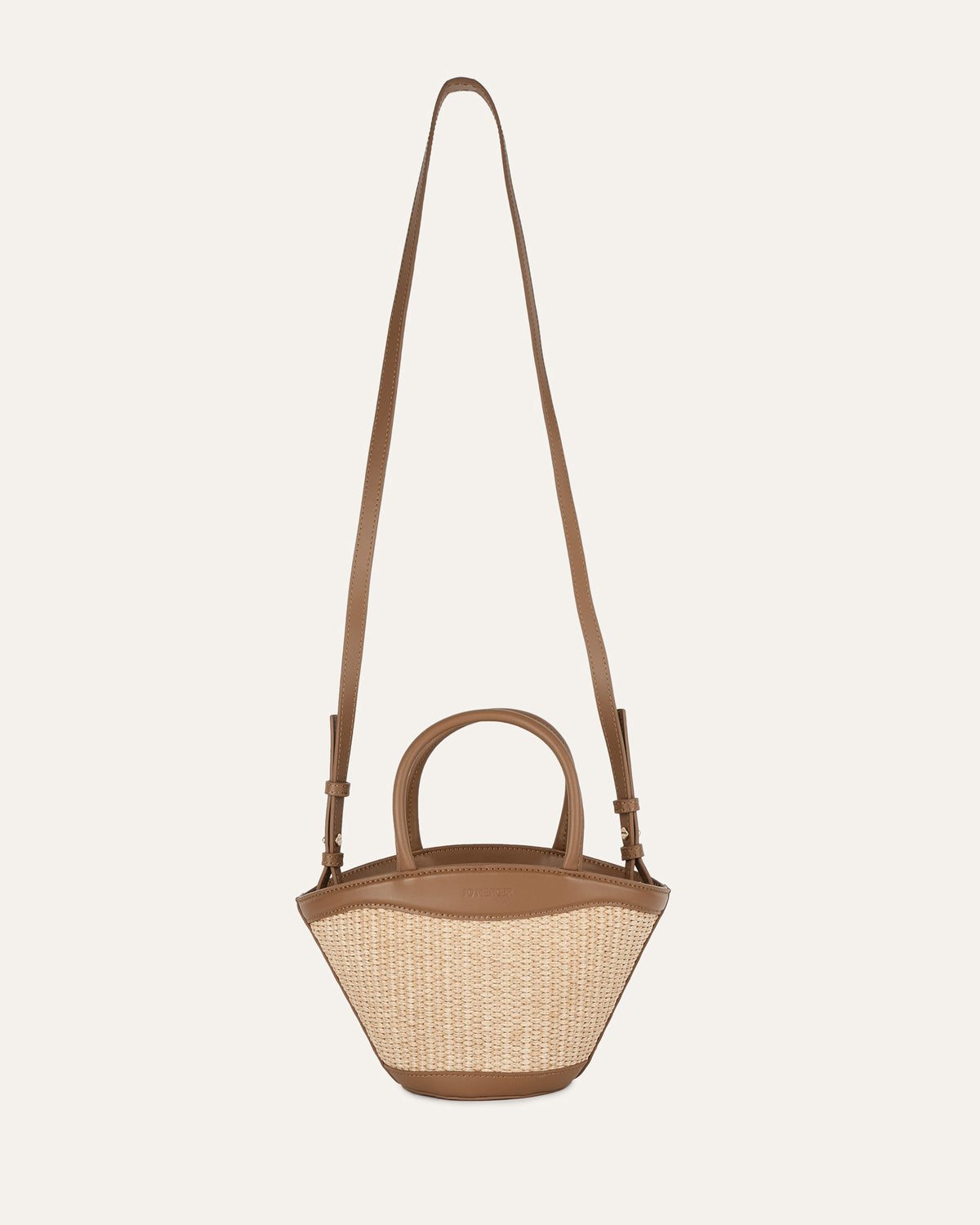 PEQUE MINI TOTE BAG CARAMEL RAFFIA