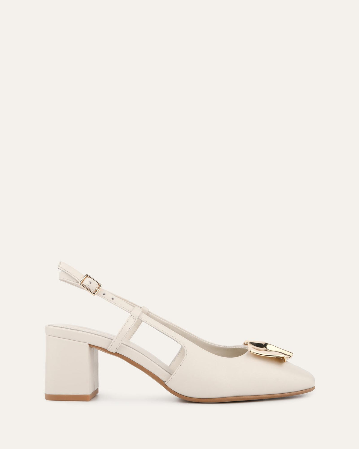 PETRA LOW HEELS OFF WHITE LEATHER