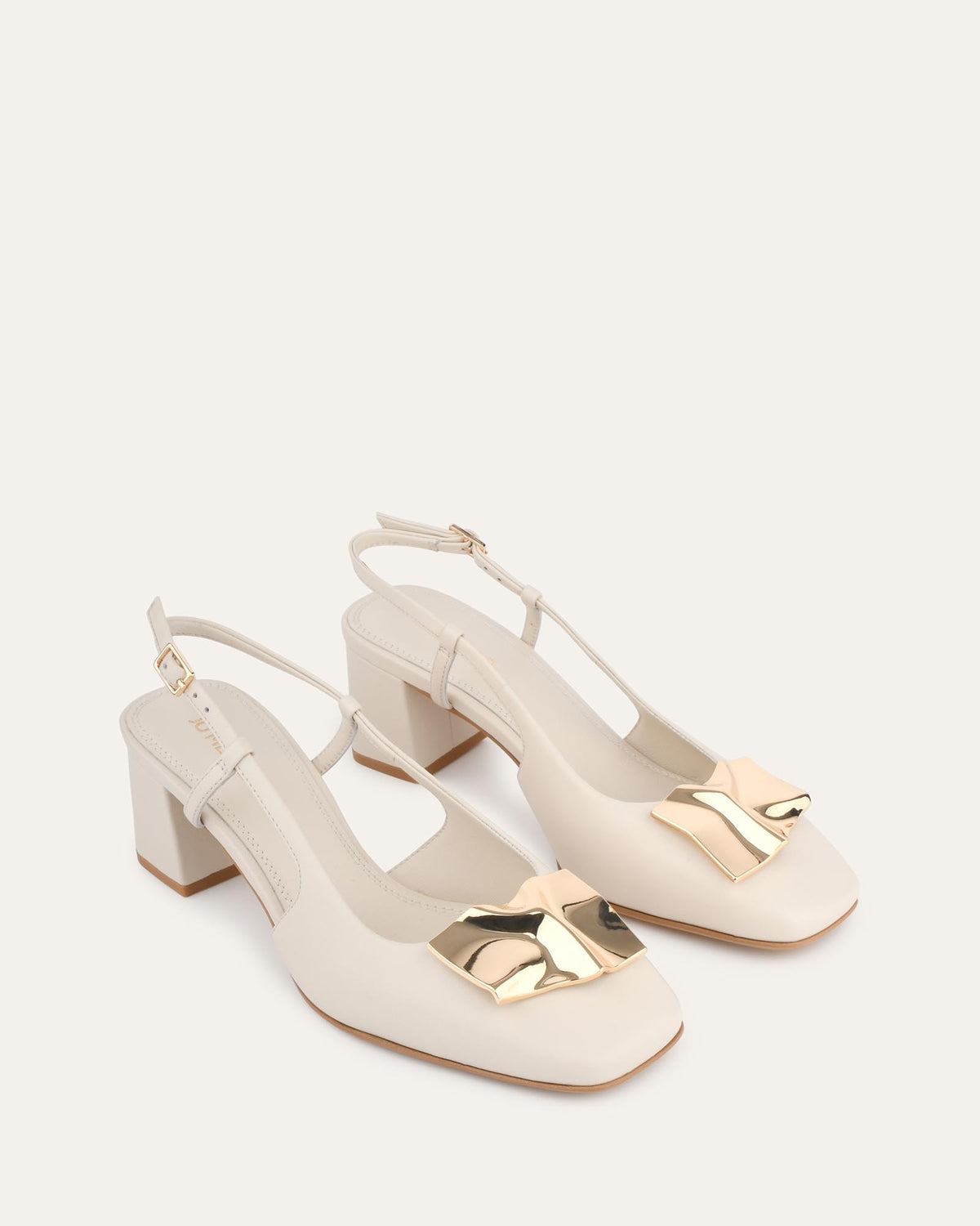 PETRA LOW HEELS OFF WHITE LEATHER