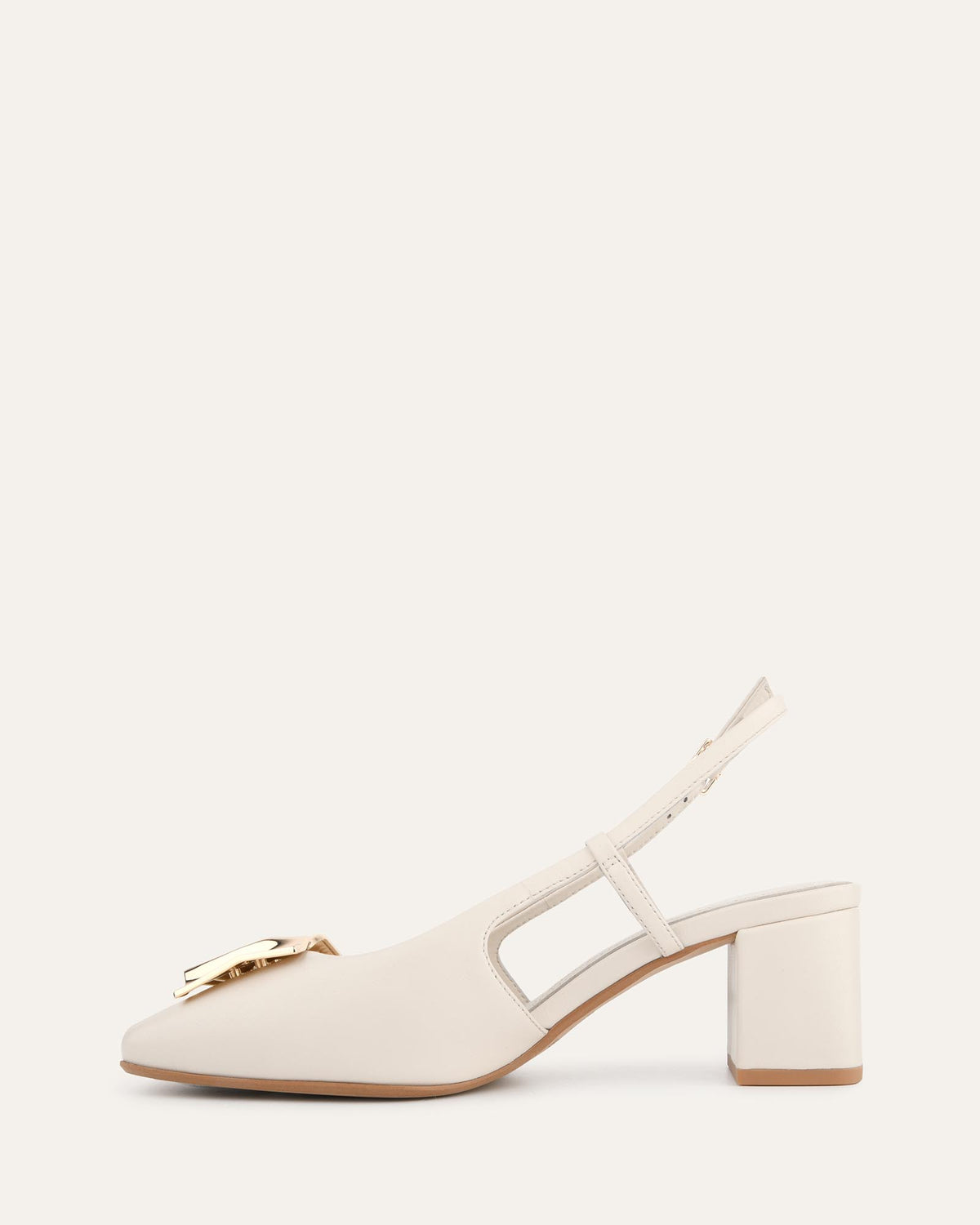 PETRA LOW HEELS OFF WHITE LEATHER