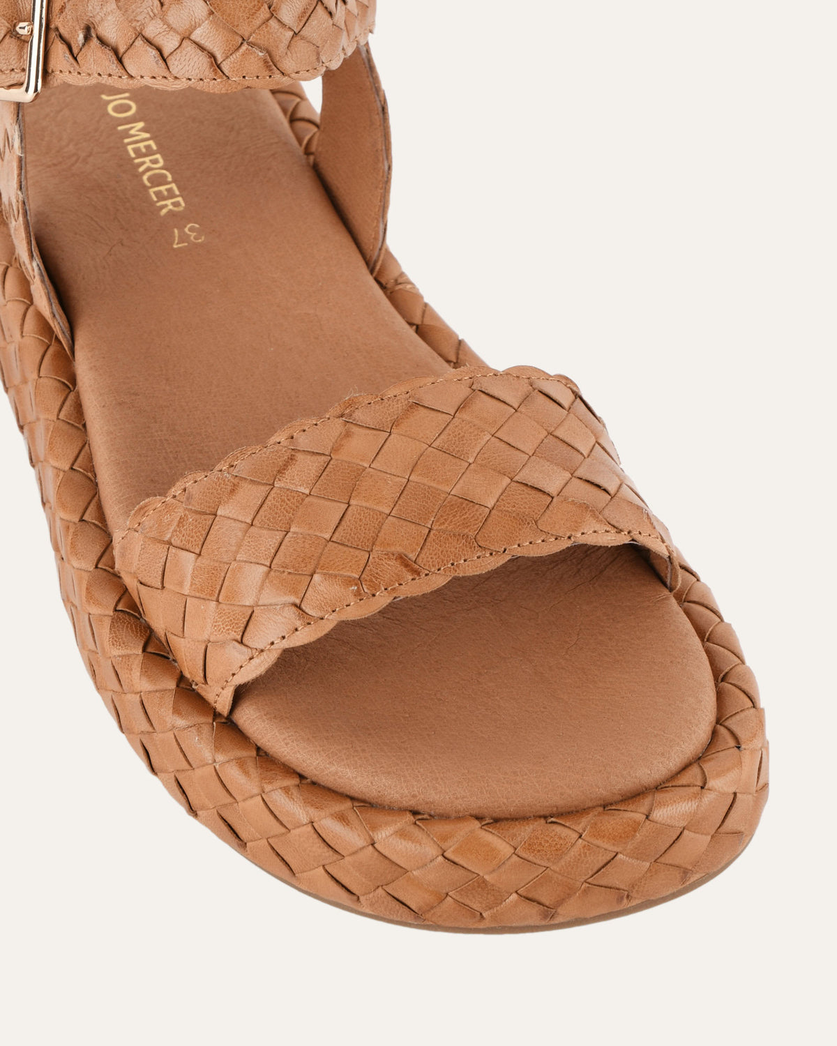 POPPY FLAT SANDALS TAN LEATHER