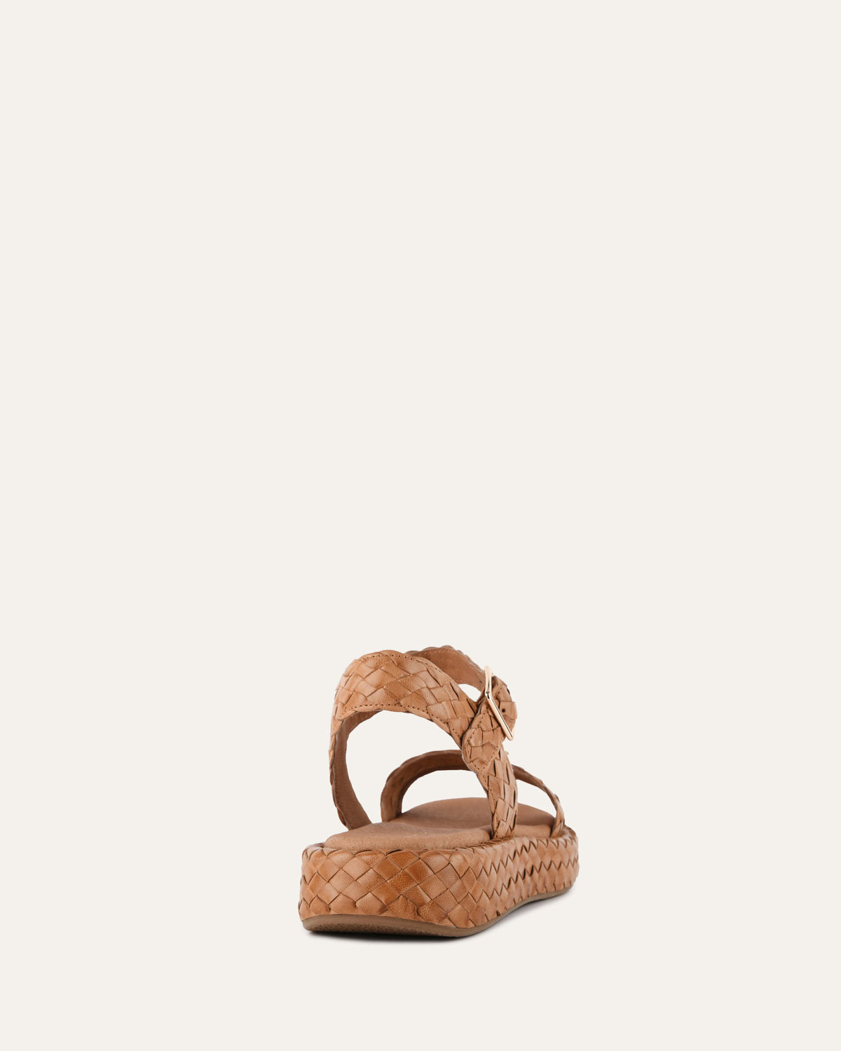 POPPY FLAT SANDALS TAN LEATHER