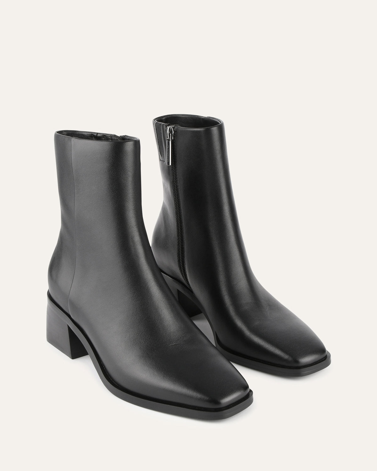 QUADE MID ANKLE BOOTS BLACK LEATHER
