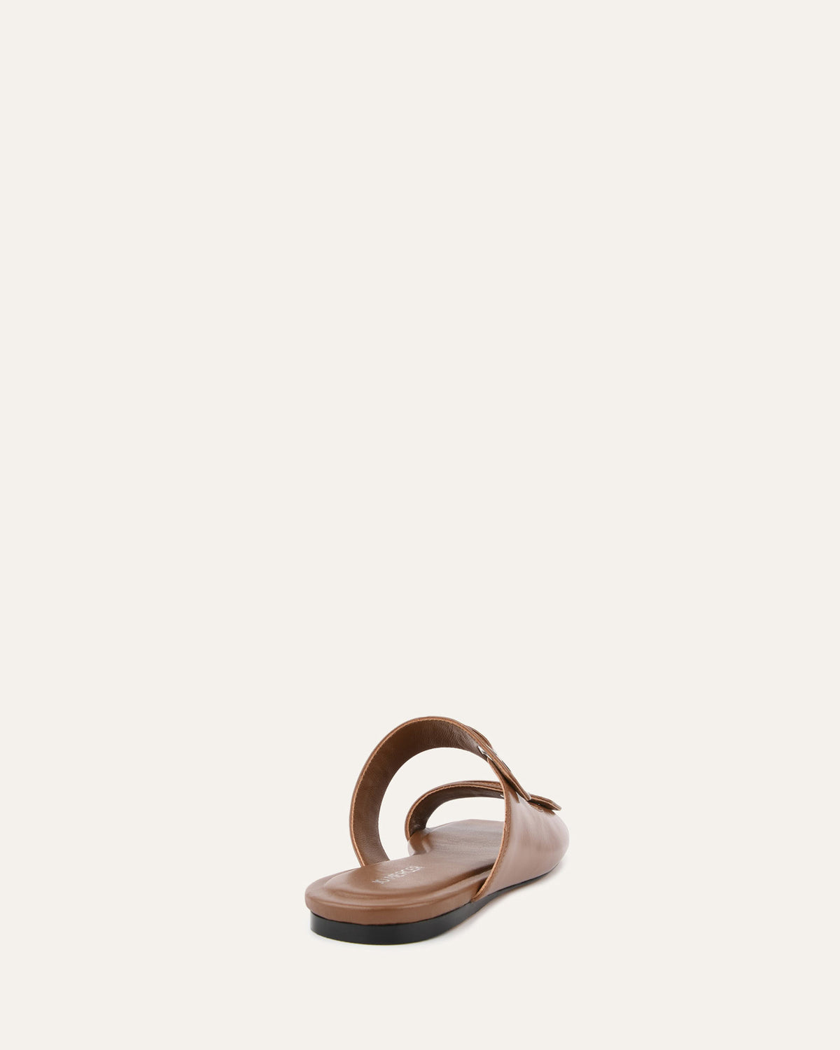 QUILL FLAT SANDALS DARK TAN LEATHER