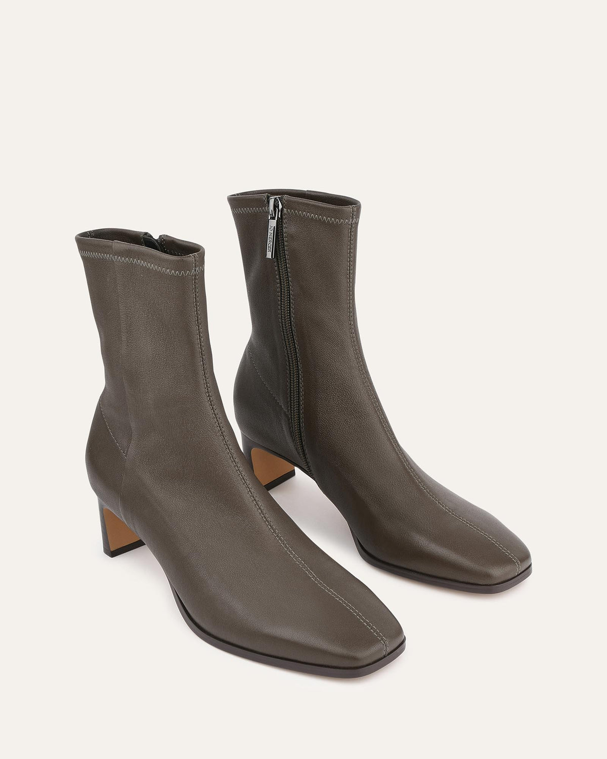 QUINCE MID ANKLE BOOTS DARK OLIVE LEATHER