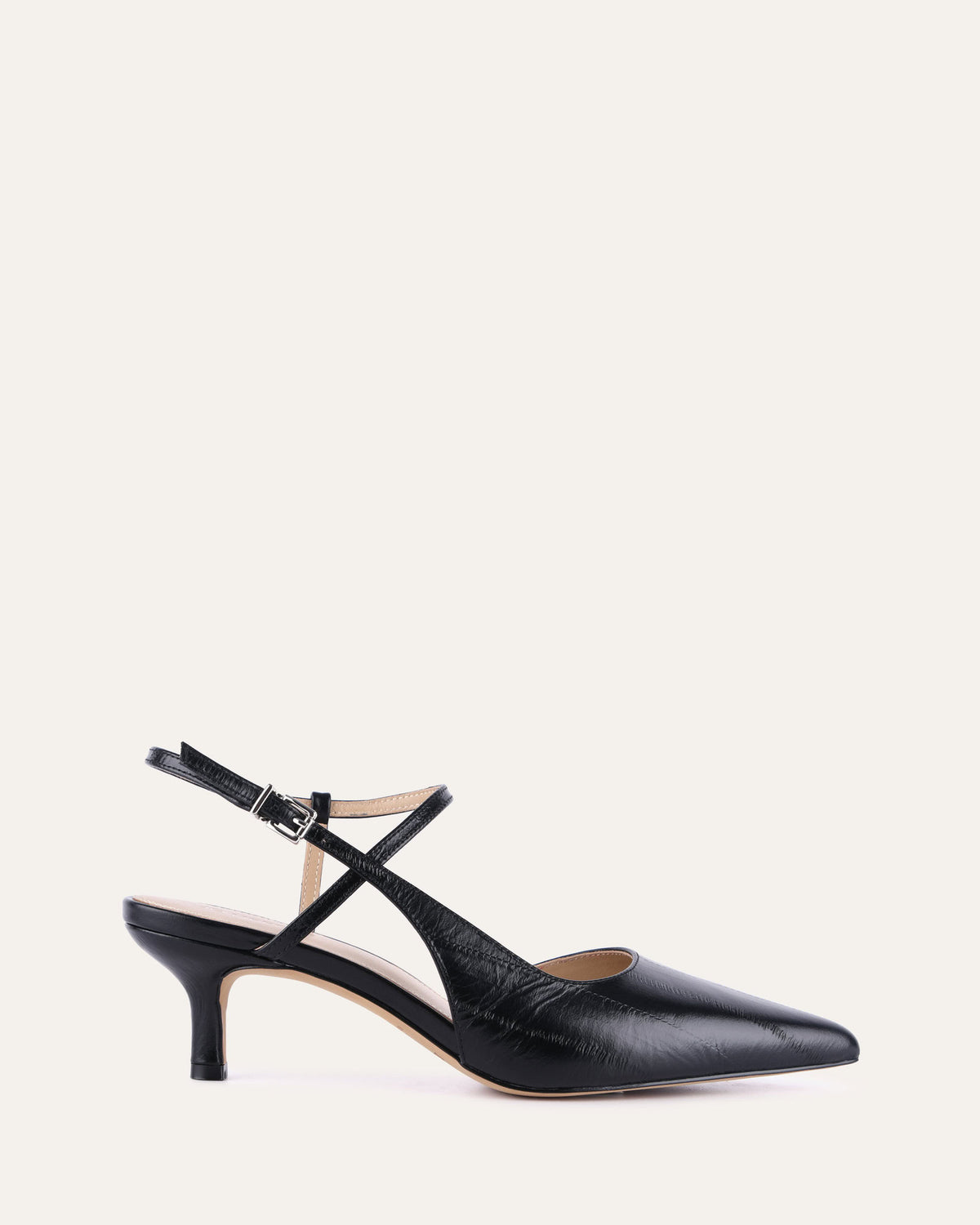 RICKI MID HEELS BLACK LIZARD