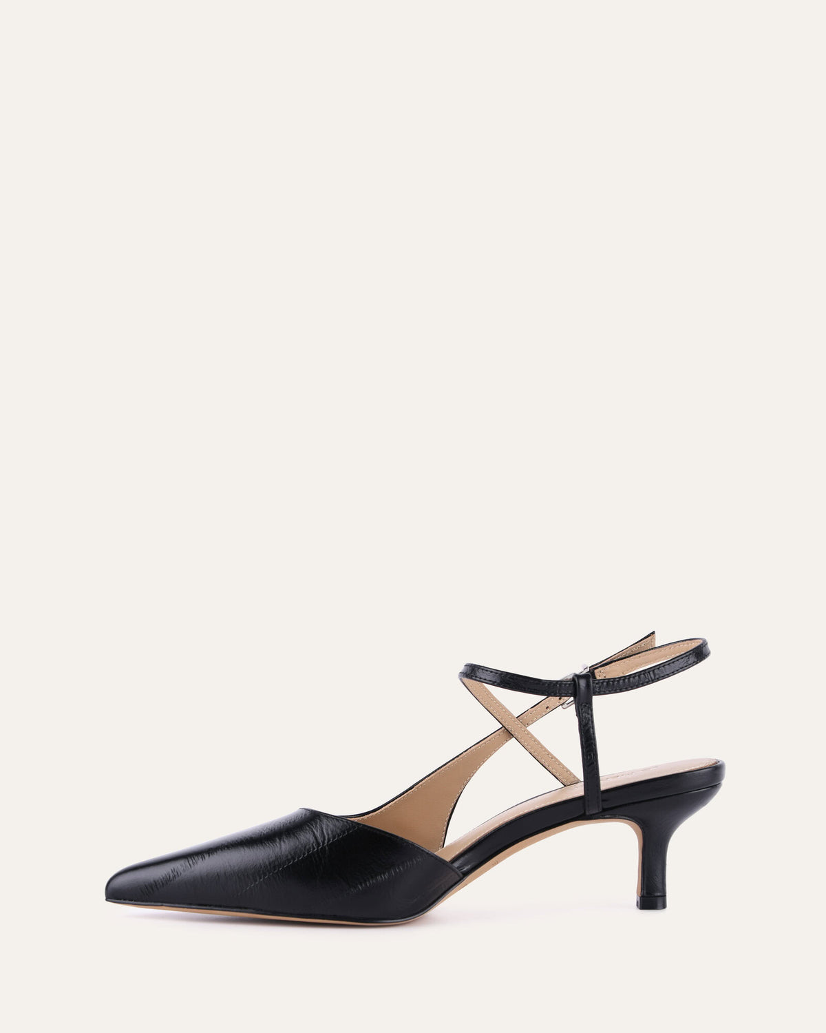 RICKI MID HEELS BLACK LIZARD