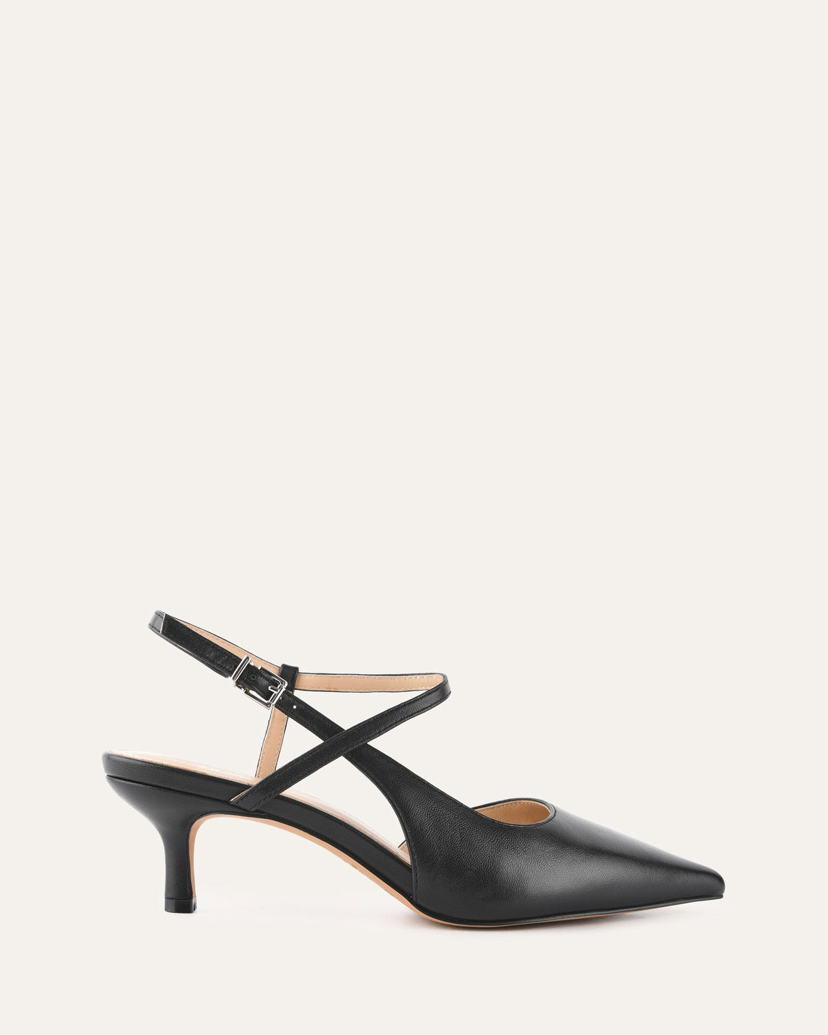 RICKI MID HEELS BLACK LEATHER