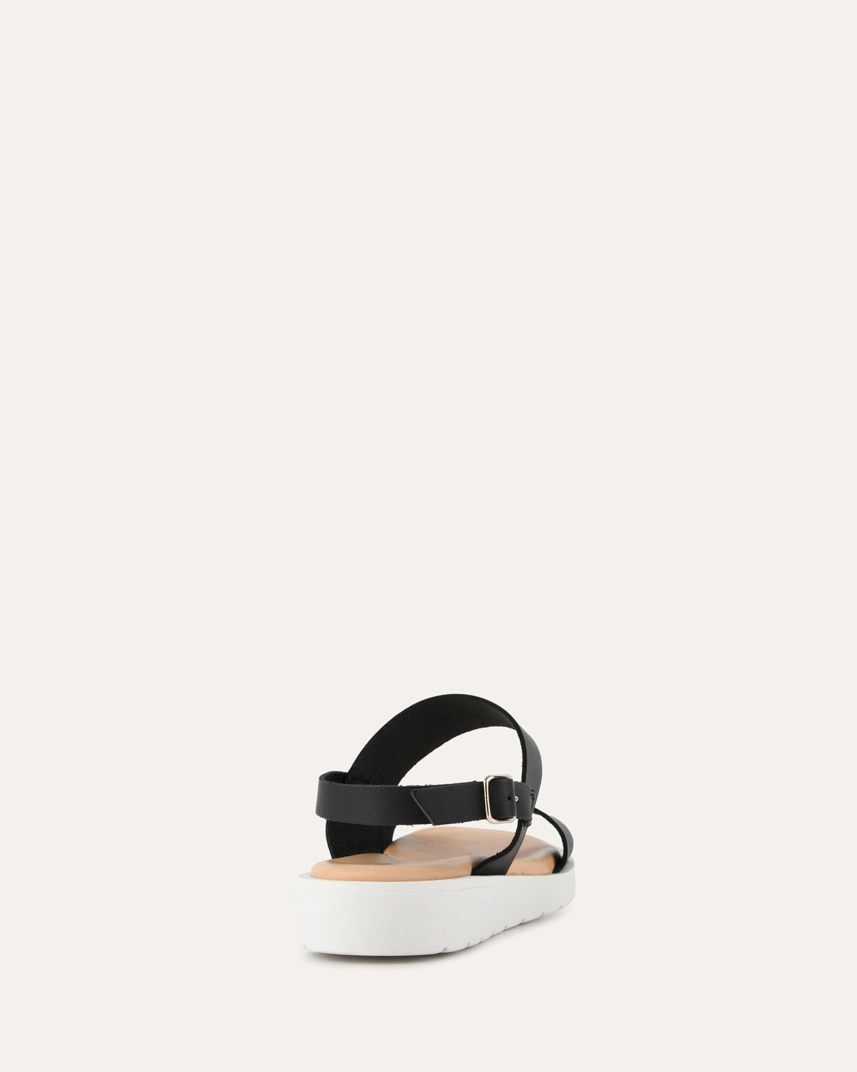 ROSALIE FLAT SANDALS BLACK LEATHER